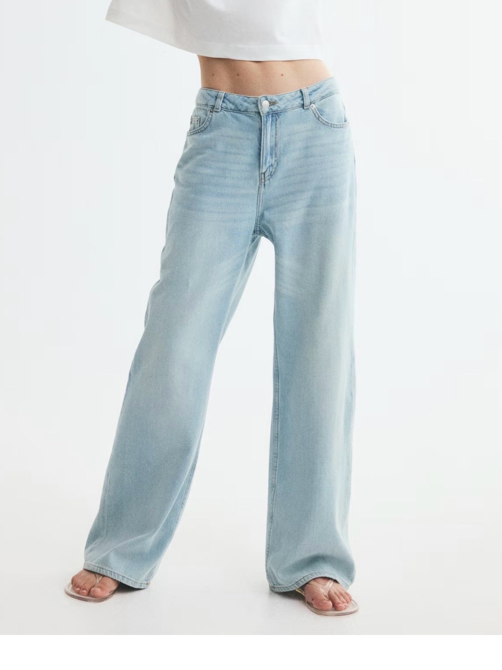 & Denim Women’s Medium Rinse Baggy Jeans 8